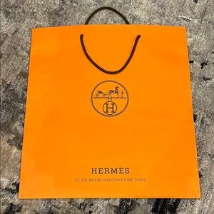 Hermes Orange Shopping Bag